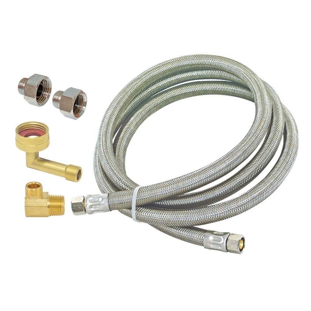 Eastman 98524 8 ft Stainless Steel Dishwasher Connector with 3/8 in Compression Inlet and Outlet