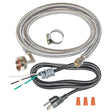 Eastman 98552LA Braided Stainless Steel Dishwasher Installation Kit with Elbow and 6 ft. Cord