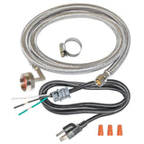 Eastman 98552LA Braided Stainless Steel Dishwasher Installation Kit with Elbow and 6 ft. Cord