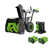 EGO SNT2807 28" 2-stage snow blower Kit (2x 12.0Ah battery+ 560W dual port charger)