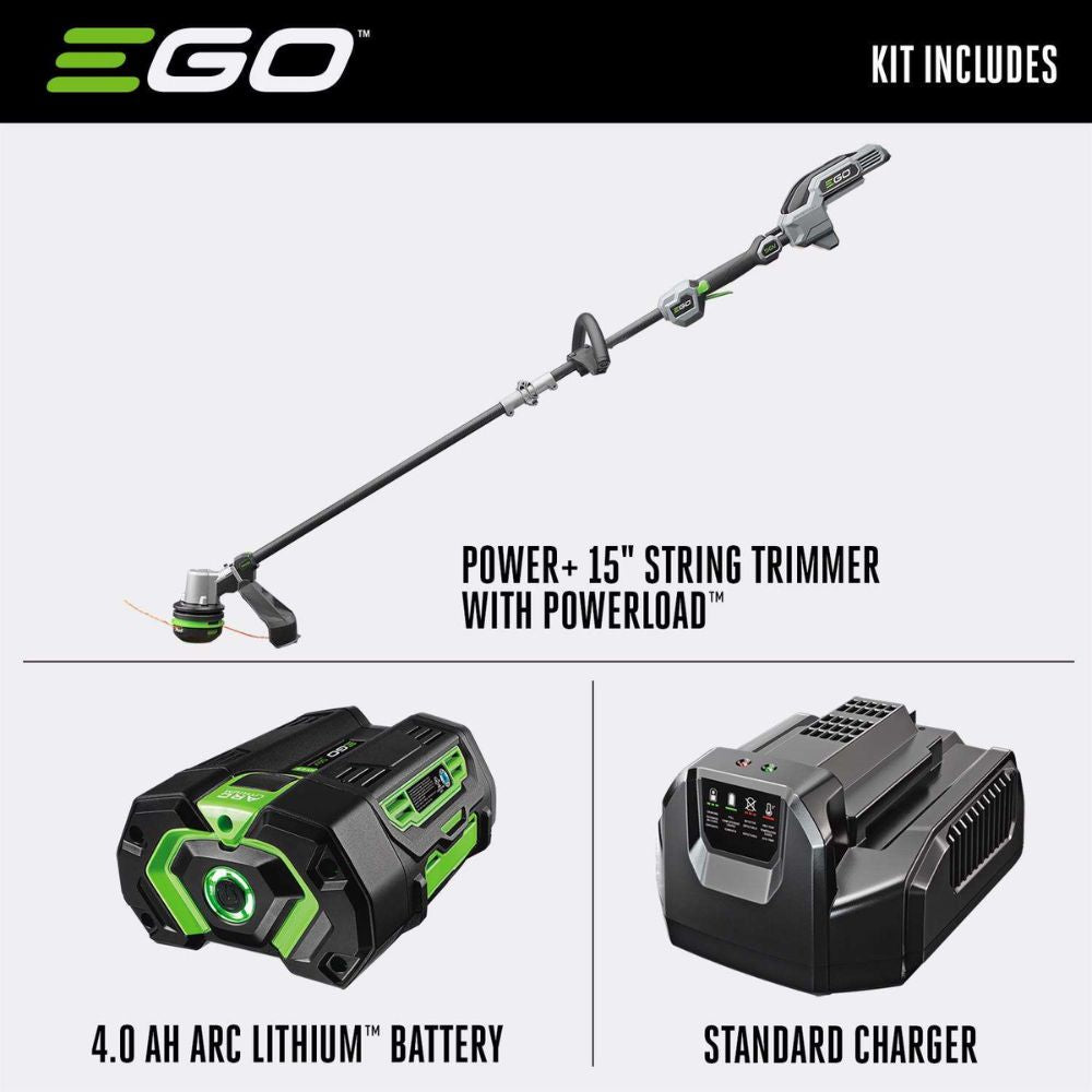 EGO ST1523S 15" Powerload  String Trimmer w/ Carbon Fiber Shaft (foldable shaft) Kit (2P 4Ah Battery, 210W Charger) - 3