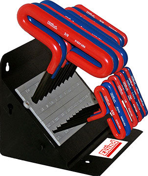 Eklind 50618 Cush Grip Hex T-Key Set 10pc Inch,8pc MM,6 inch arm,stand