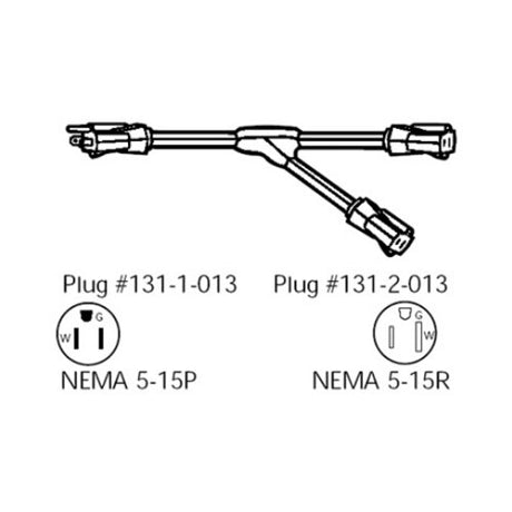 Electricord A1473020YW "Y" U-Ground Adapter