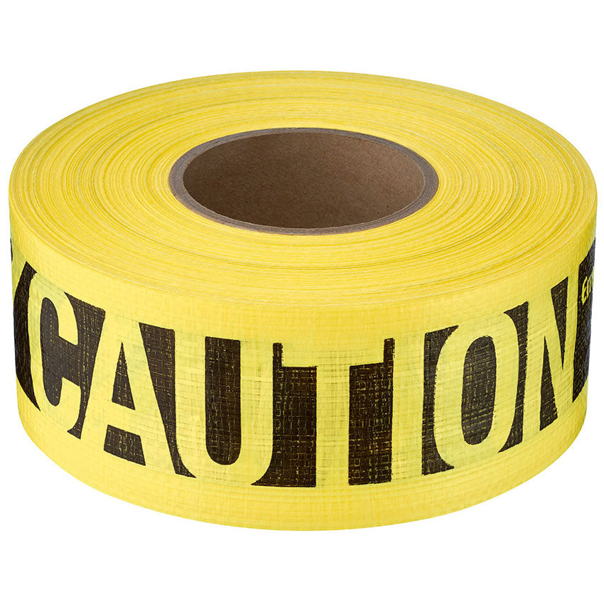 Empire Level 76-0600 500'x3" Reinforced Construction Grade CAUTION/CUIDADO - Tape Yellow w/Black Ink