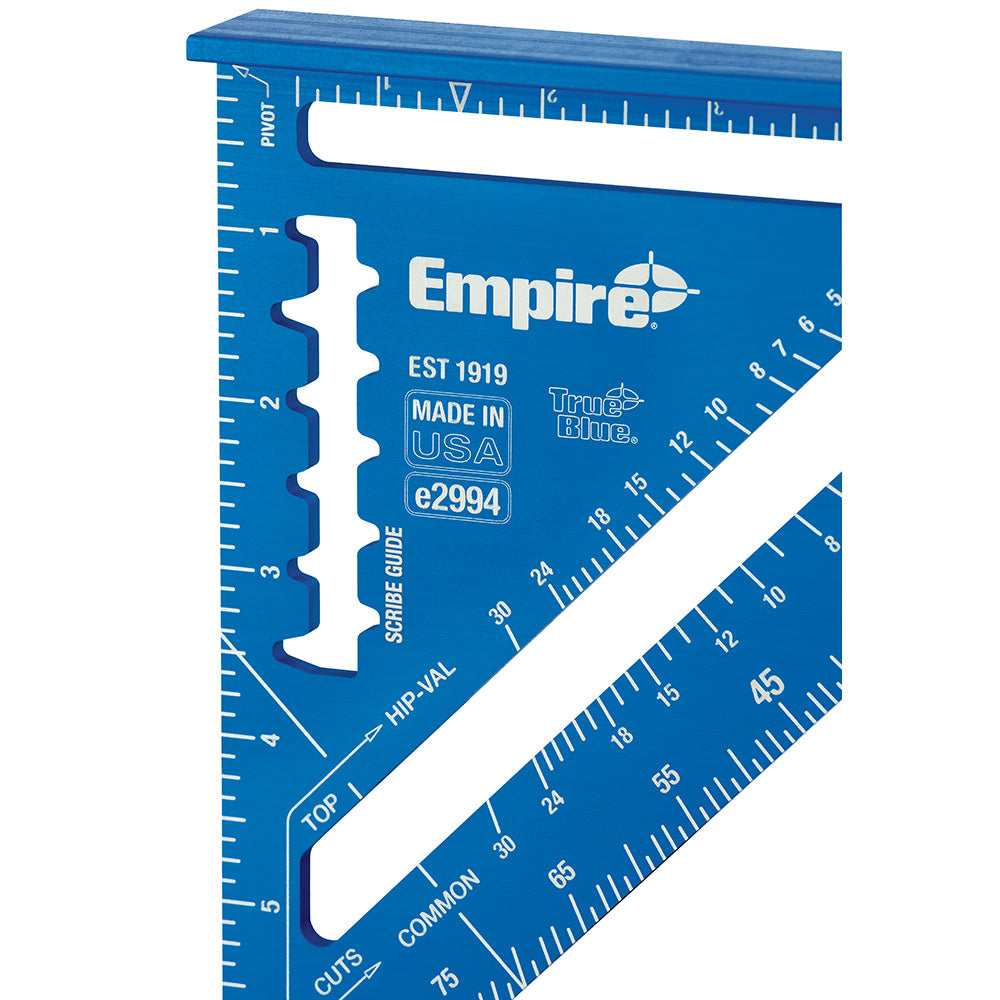 Empire Level E2994 7" TRUE BLUE Laser Etched Rafter Square - 4