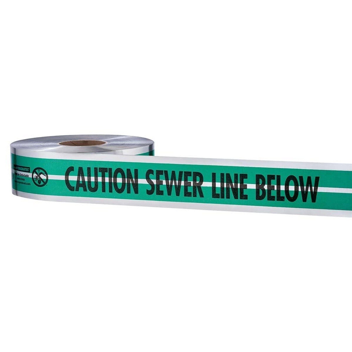 Empire Level 31-053 3" X 1000' Green Detectable "Sewer Line Below" - 2
