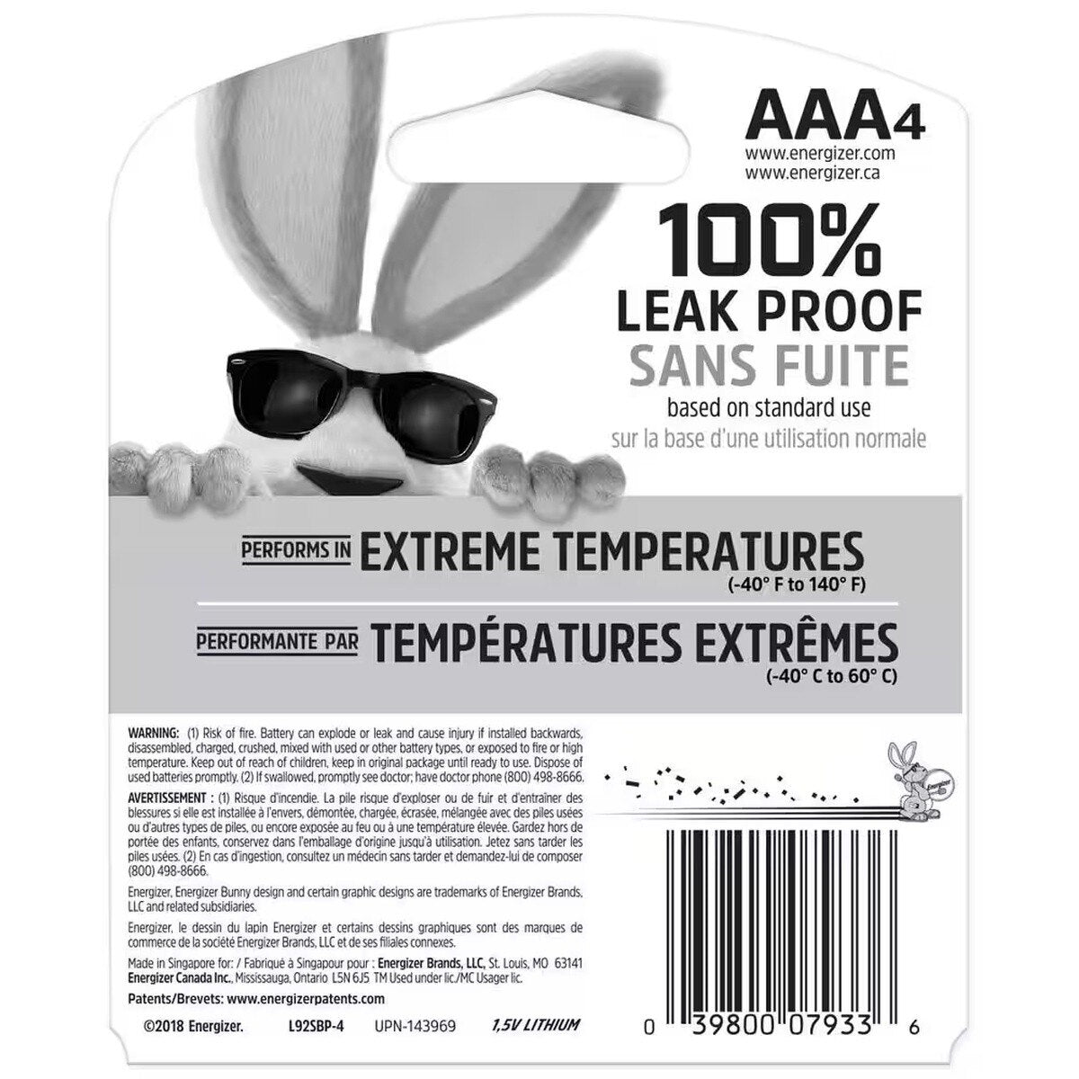 Energizer LN92.01 AAA Lithium Battery for Industrial Devices (1 Pack) - 6
