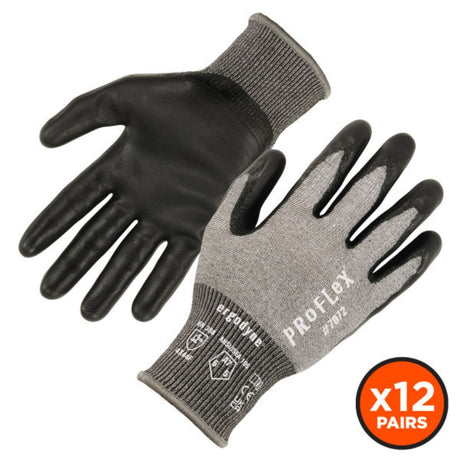 Ergodyne 10302 #7072 12-pair S Gray ANSI A7 Nitrile Coated CR Gloves