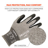 Ergodyne 10302 #7072 12-pair S Gray ANSI A7 Nitrile Coated CR Gloves - 5