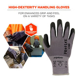 Ergodyne 10361 #7000 12-pair XS Gray Nitrile-Coated Gloves Microfoam Palm - 2