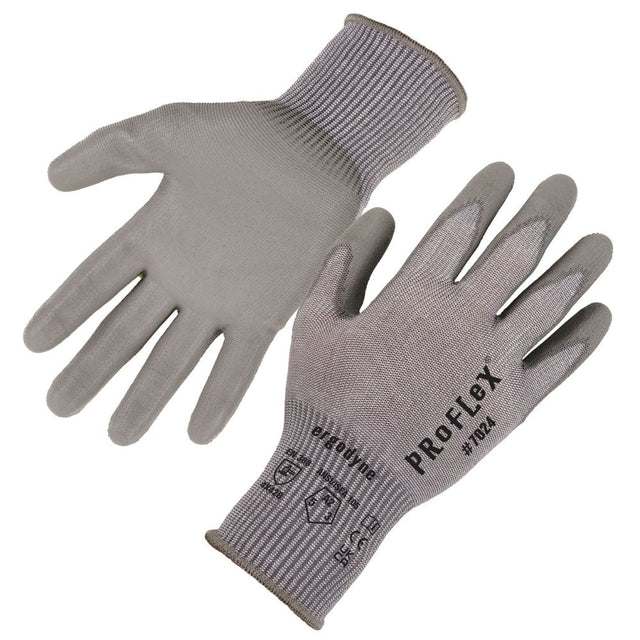 Ergodyne 10402 #7024 1-pair S Gray ANSI A2 PU Coated CR Gloves