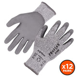 Ergodyne 10452 #7030 12-pair S Gray ANSI A3 PU Coated CR Gloves