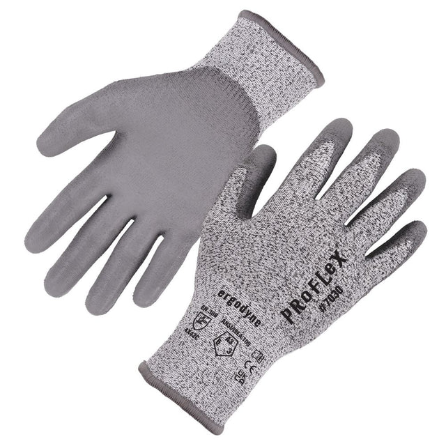 Ergodyne 10462 #7030 1-pair S Gray ANSI A3 PU Coated CR Gloves