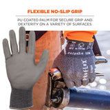 Ergodyne 10482 #7044 12-pair S Gray ANSI A4 PU Coated CR Gloves - 4