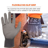 Ergodyne 10484 #7044 12-pair L Gray ANSI A4 PU Coated CR Gloves - 4