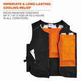 Ergodyne 12133 6260 S/M Black Lightweight Phase Change Cooling Vest + Packs - 5