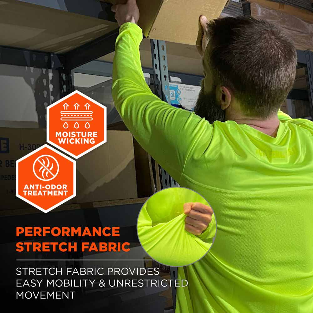 Ergodyne 12142 6689 S Lime Cooling Long Sleeve Sun Shirt with UV Protection - 4