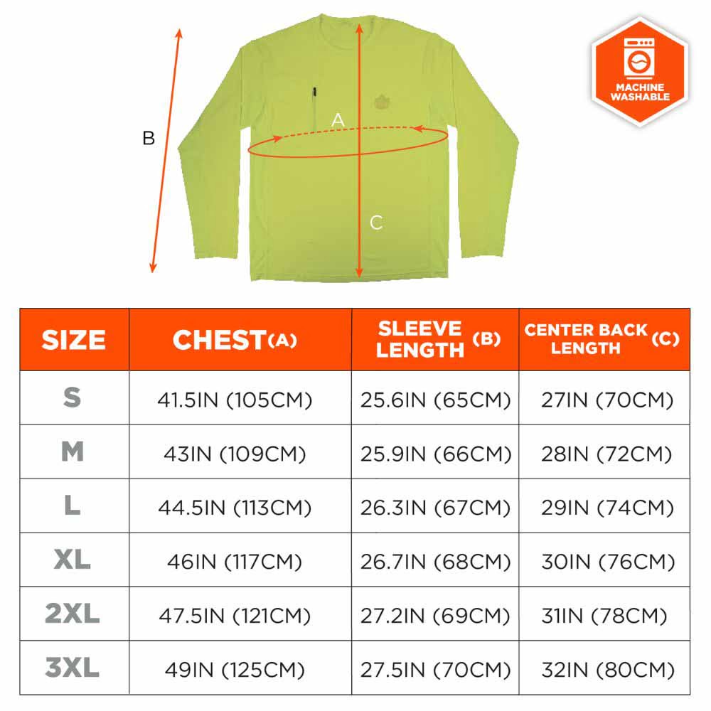 Ergodyne 12142 6689 S Lime Cooling Long Sleeve Sun Shirt with UV Protection - 7