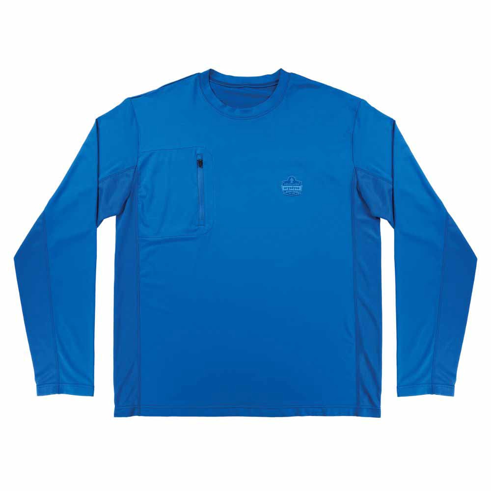 Ergodyne 12154 6689 L Blue Cooling Long Sleeve Sun Shirt with UV Protection