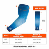 Ergodyne 12195 6695 M/L Blue Sun Protection Arm Sleeves Pair - 8