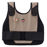 Ergodyne 12200 Chill-Its 6215 Phase Change Premium Cooling Vest with packs, Small/Medium, Khaki - 2