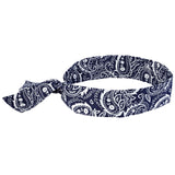 Ergodyne 12306 Chill-Its 6700 Evaporative Cooling Bandana - Tie, Navy Western