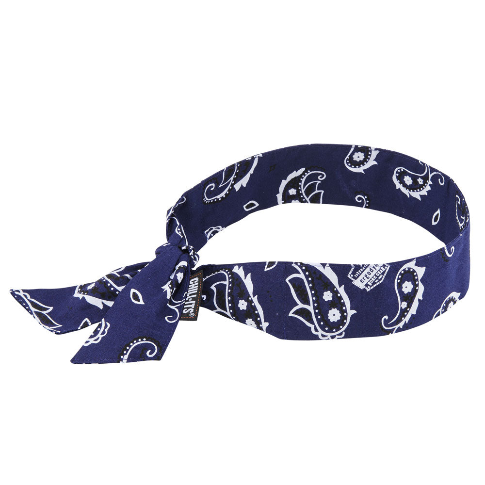 Ergodyne 12306 Chill-Its 6700 Evaporative Cooling Bandana - Tie, Navy Western - 2