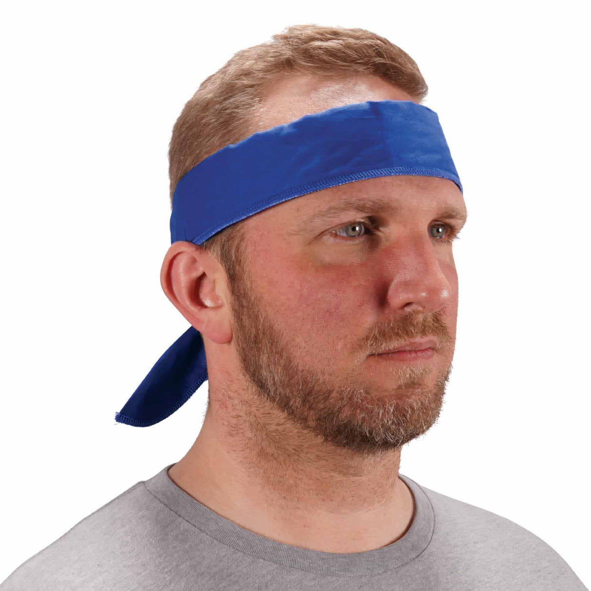 Ergodyne 12399 6702  Solid Blue Cooling Bandana - Embedded Polymers - Tie - 2