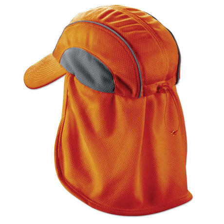 Ergodyne 12521 Chill-Its 6650 High Performance Hat with Neck Shade, Orange