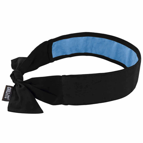 Ergodyne 12565 6700CT  Black Cooling Bandana Headband - PVA - Tie