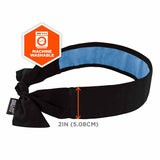 Ergodyne 12565 6700CT  Black Cooling Bandana Headband - PVA - Tie - 2