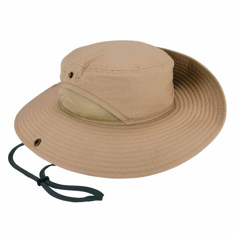 Ergodyne 12598 8936 S/M Khaki Lightweight Ranger Hat - Mesh Paneling