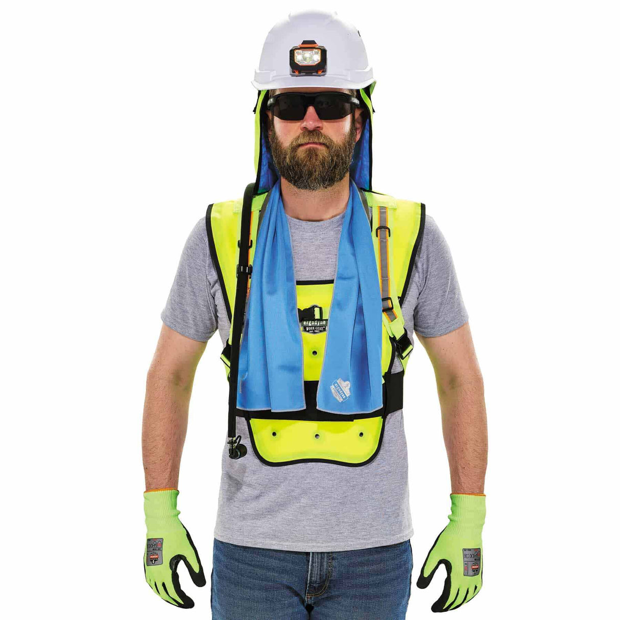 Ergodyne 12683 6687 S/M Lime Economy Dry Evaporative Cooling Vest - Elastic - 5