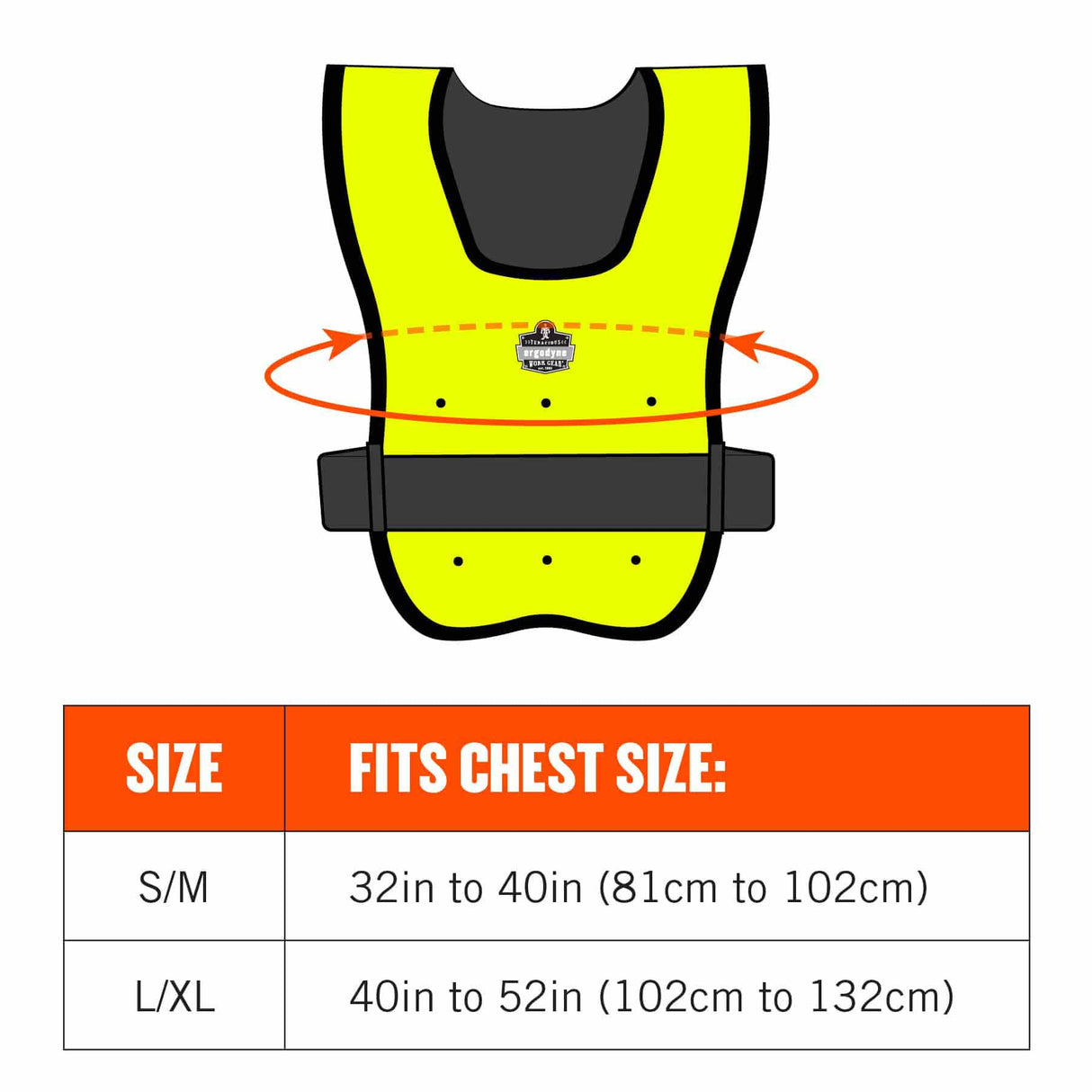 Ergodyne 12683 6687 S/M Lime Economy Dry Evaporative Cooling Vest - Elastic - 11