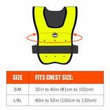 Ergodyne 12683 6687 S/M Lime Economy Dry Evaporative Cooling Vest - Elastic - 11
