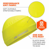 Ergodyne 12687 6632  Lime Cooling Skull Cap - Performance Knit - 3