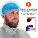 Ergodyne 12689 6632  Blue Cooling Skull Cap - Performance Knit - 4