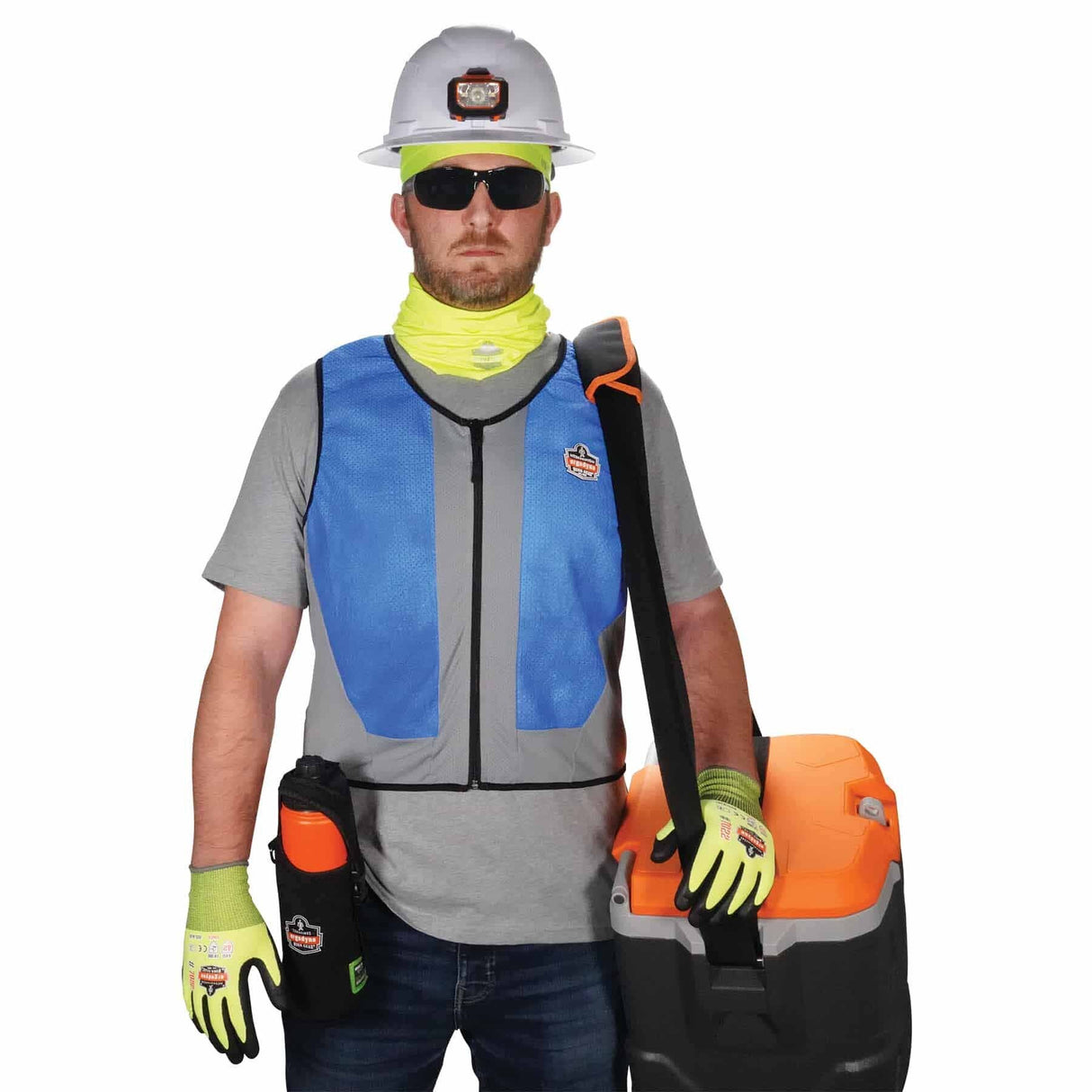 Ergodyne 12696 6667 2XL Blue Wet Evaporative Cooling Vest - PVA - Zipper - 3