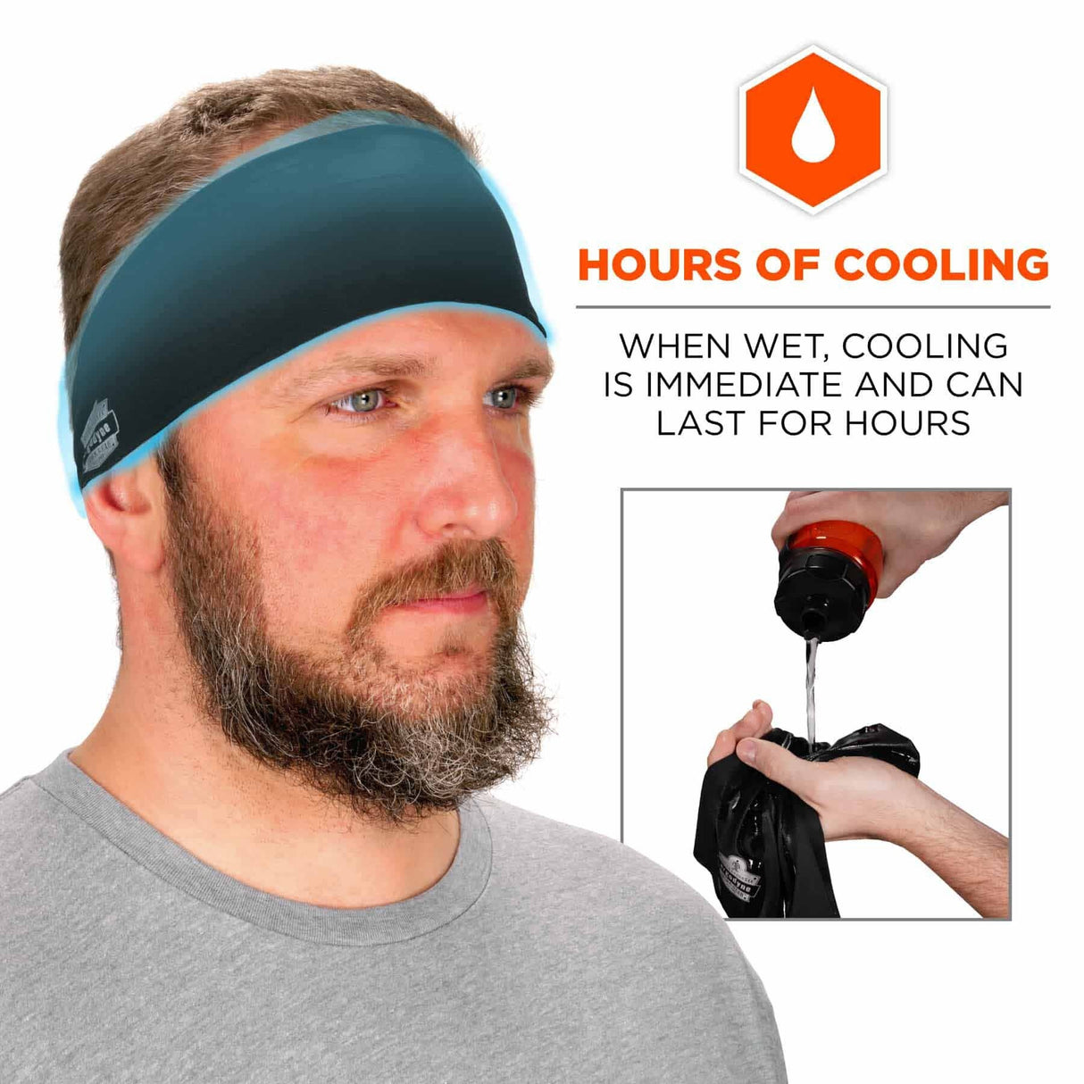 Ergodyne 12702 6634  Black Cooling Headband - Performance Knit - 4