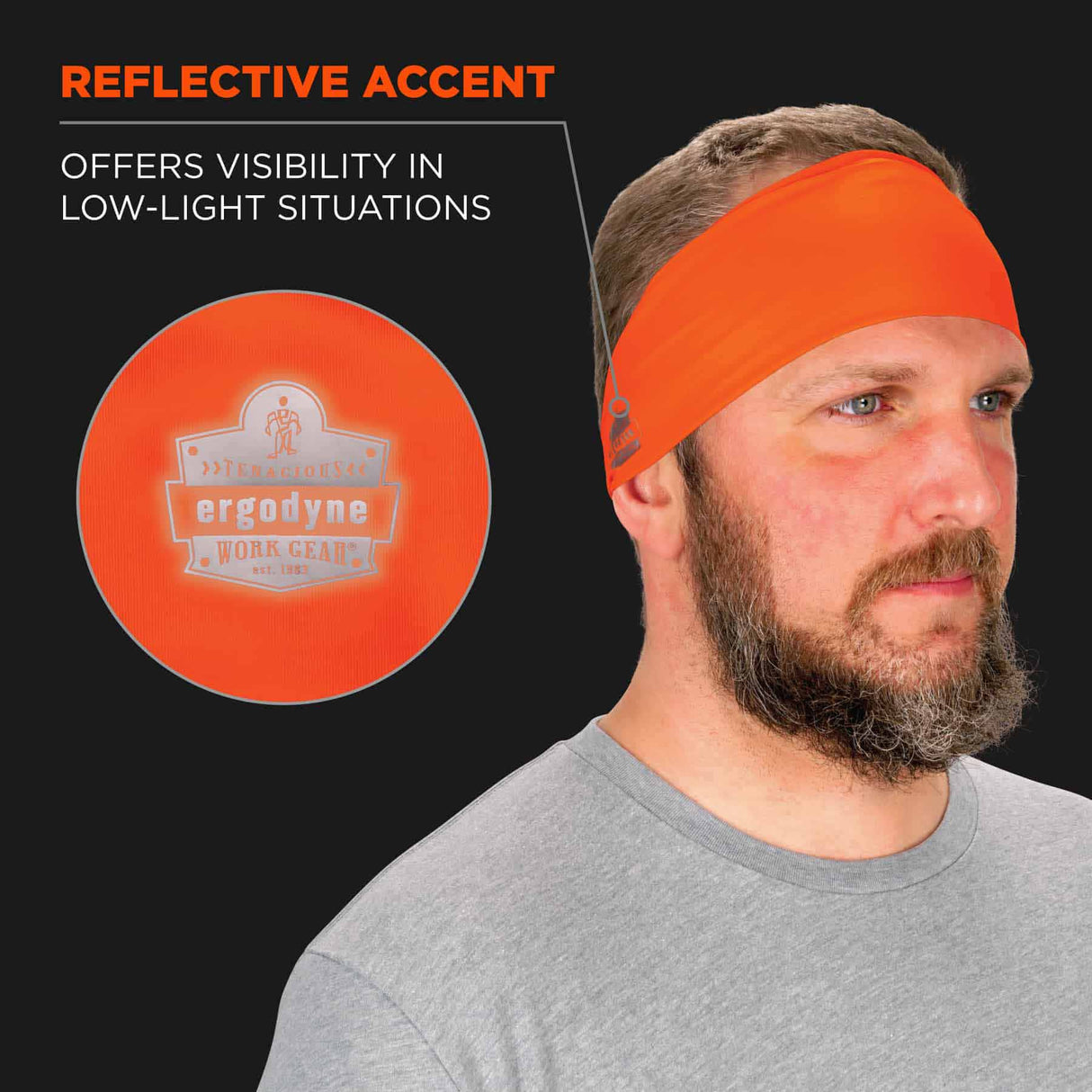 Ergodyne 12704 6634  Orange Cooling Headband - Performance Knit - 9