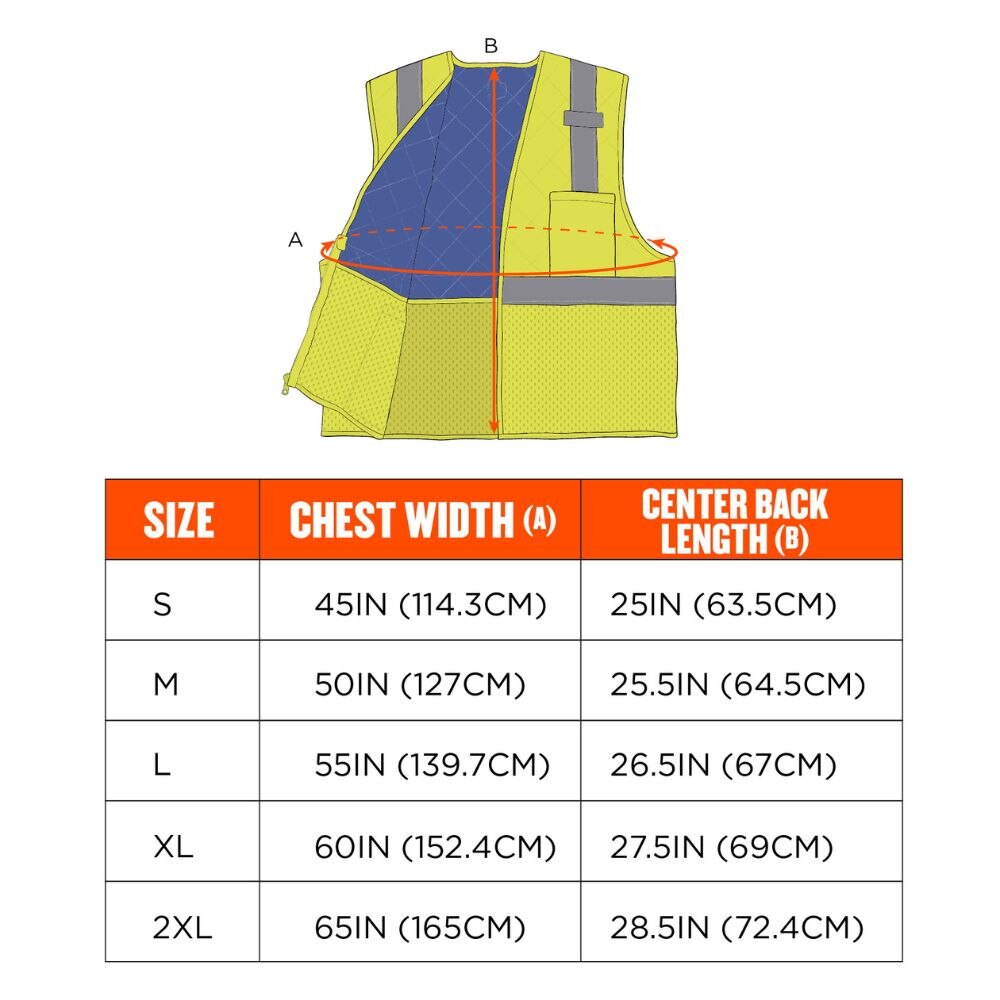 Ergodyne 12713 #6668 M Lime Class 2 Hi-Vis Safety Cooling Vest - 7