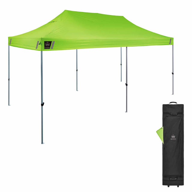 Ergodyne 12915-PALLET 6015 Pallet of 10 Lime Heavy-Duty Pop-Up Tent - 10ft x 20ft