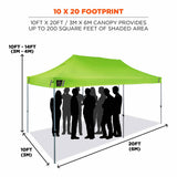 Ergodyne 12915-PALLET 6015 Pallet of 10 Lime Heavy-Duty Pop-Up Tent - 10ft x 20ft - 4