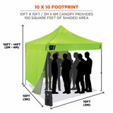 Ergodyne 12951 6051 Single Lime Heavy-Duty Pop-Up Tent Kit - 10ft x 10ft - 5