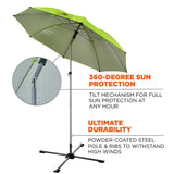 Ergodyne 12969 #6199 Lime Lightweight Work Umbrella Stand Kit - 2