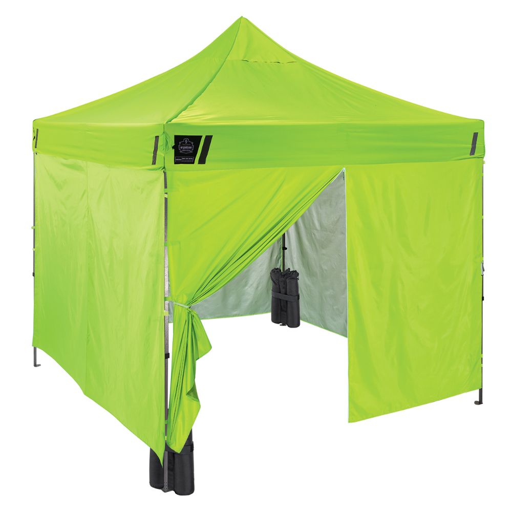 Ergodyne 12976 #6053 Single Lime Enclosed Pop-Up Tent Kit - 10ft x 10ft