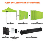 Ergodyne 12976 #6053 Single Lime Enclosed Pop-Up Tent Kit - 10ft x 10ft - 2