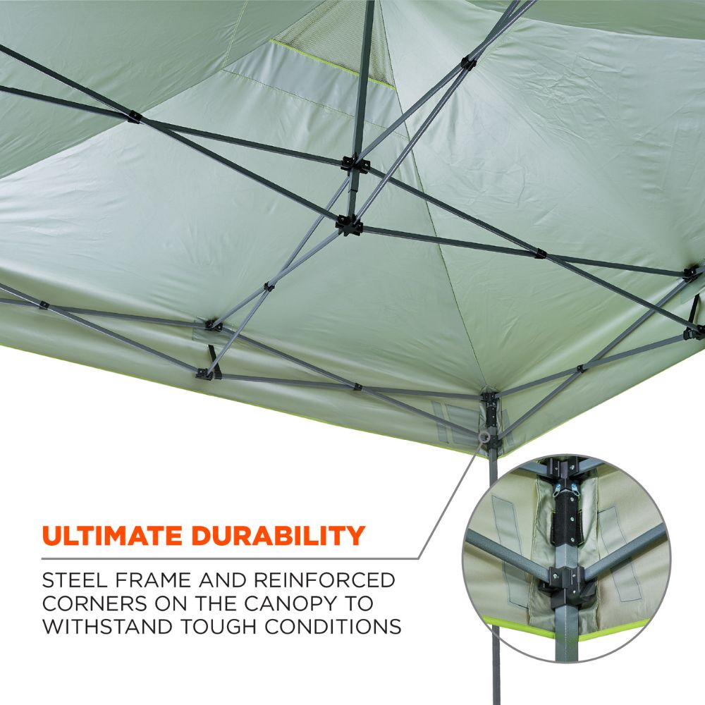 Ergodyne 12976 #6053 Single Lime Enclosed Pop-Up Tent Kit - 10ft x 10ft - 5