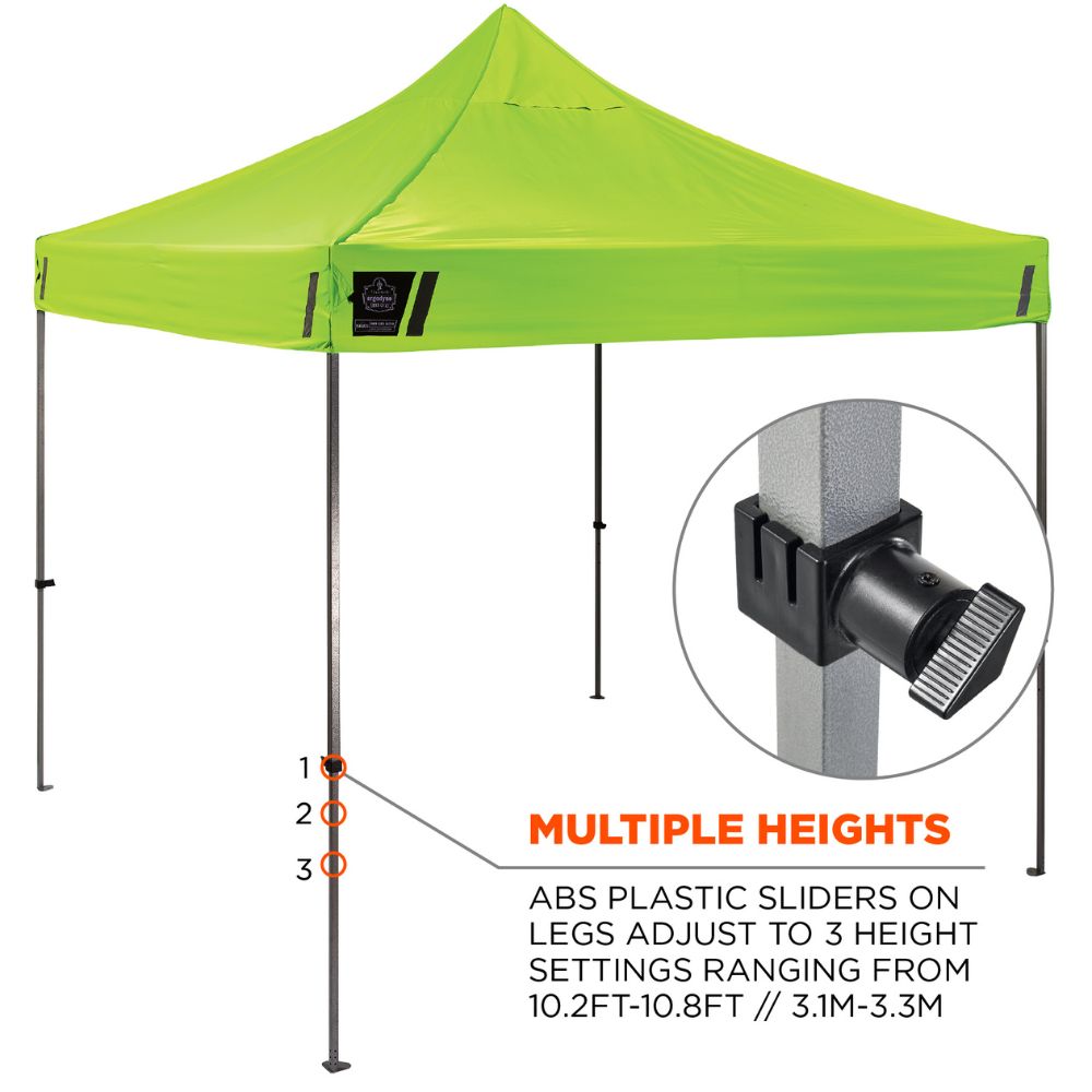 Ergodyne 12976 #6053 Single Lime Enclosed Pop-Up Tent Kit - 10ft x 10ft - 6