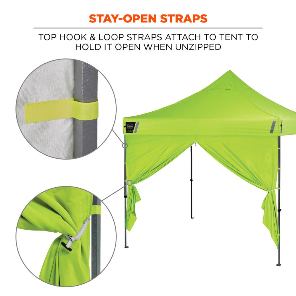 Ergodyne 12978 #6096 Lime Pop-Up Tent Sidewall Zipper - 10ft x 10ft - 3